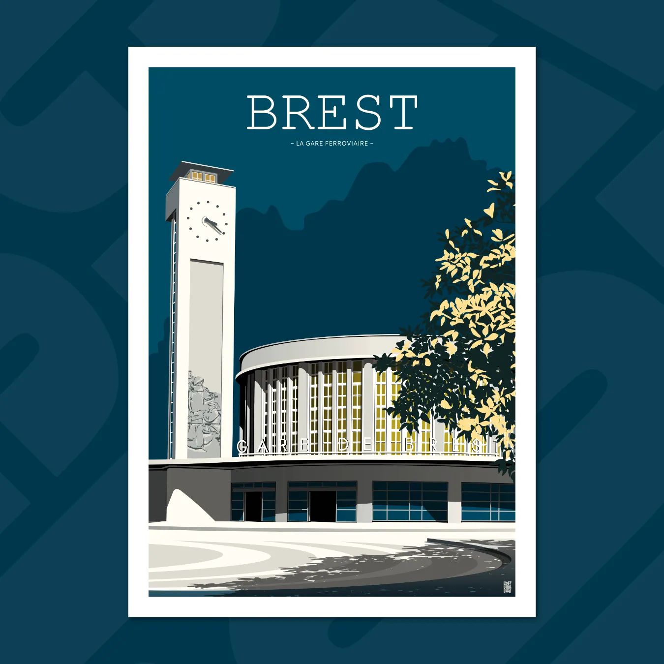 affiche la gare ferroviaire de brest