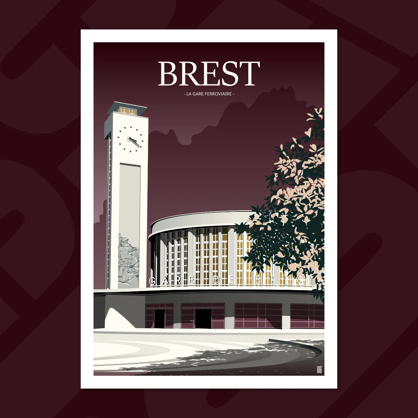 affiche la gare ferroviaire de brest