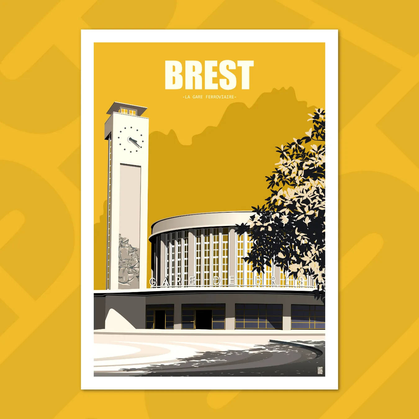 affiche la gare ferroviaire de brest