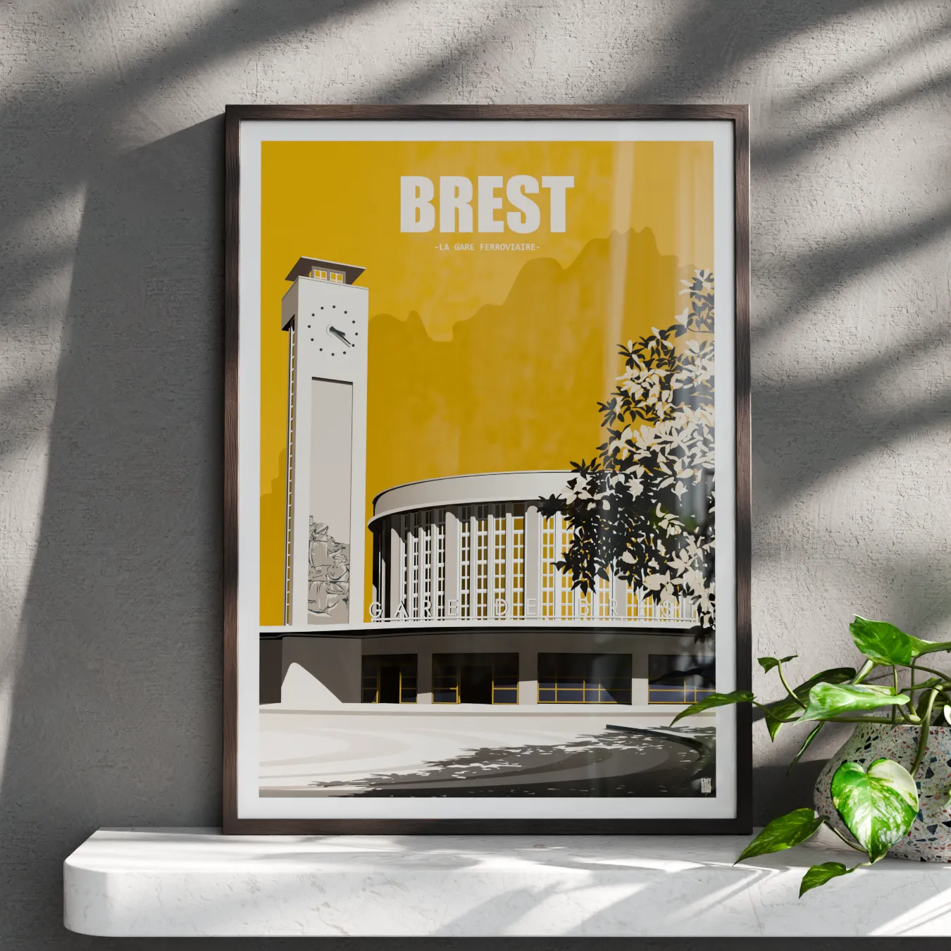 présentation affiche la gare ferroviaire de brest