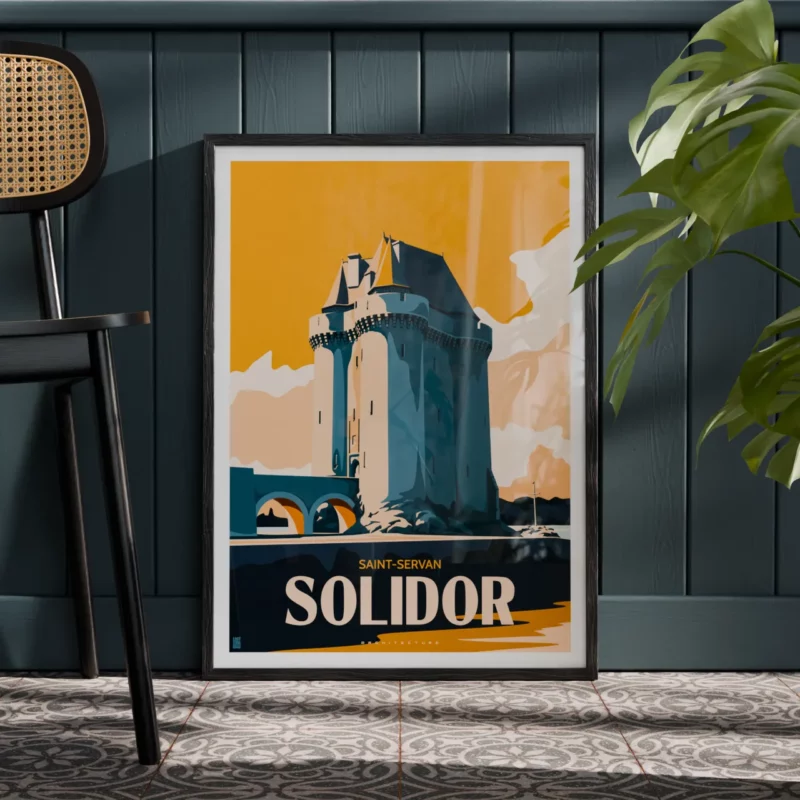 Tour Solidor Saint-Malo citrus Affiche de la tour Solidor à Saint-Malo dans la couleur Citrus