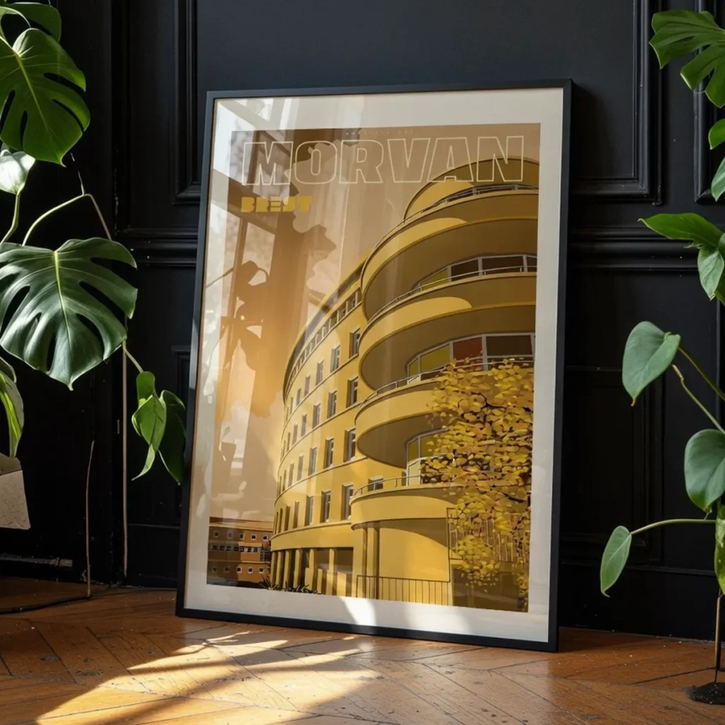 Affiche de l'Hôpital Morvan de Brest Edition Mordoré - Style Art Déco - Appartement parisien - L'Affichologiste